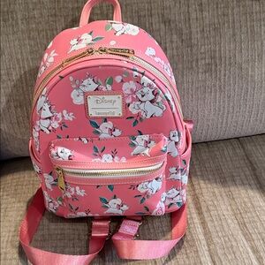 Disney Loungefly Marie floral backpack approximately 11 x 9